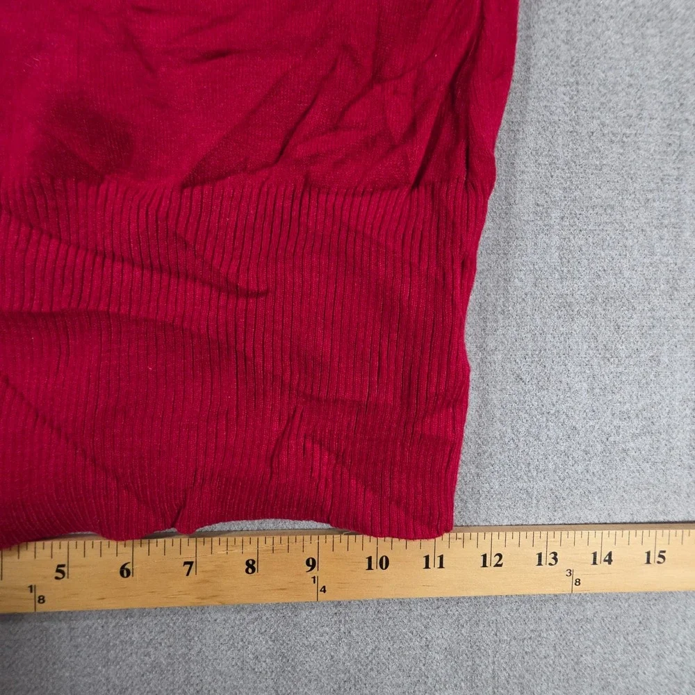 Byer California B-Wear Sweater Womens L Red Surplice Shawl Collar 3/4 Sleeve